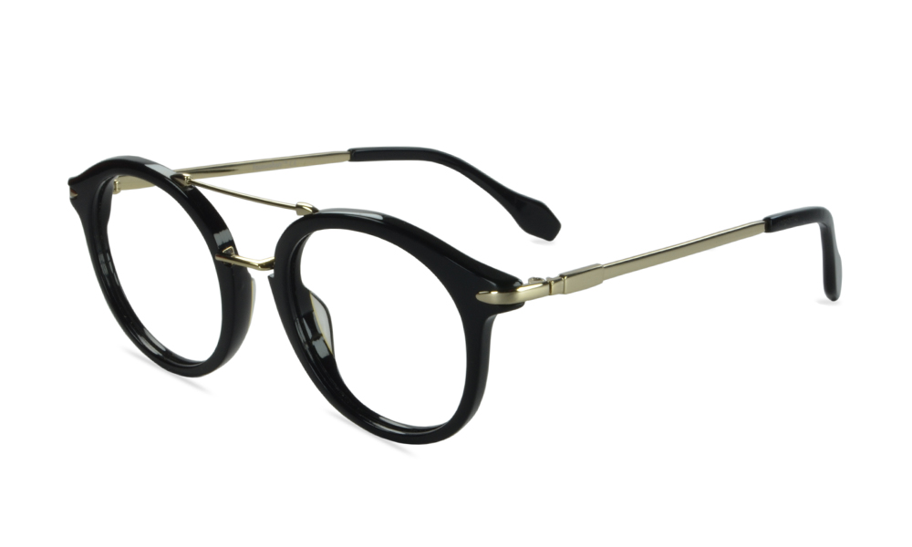 Saga Round Black Full Rim Eyeglasses