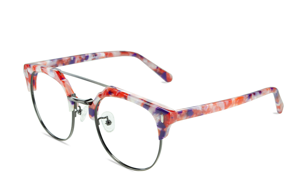 Rosy Round Floral Full Rim Eyeglasses