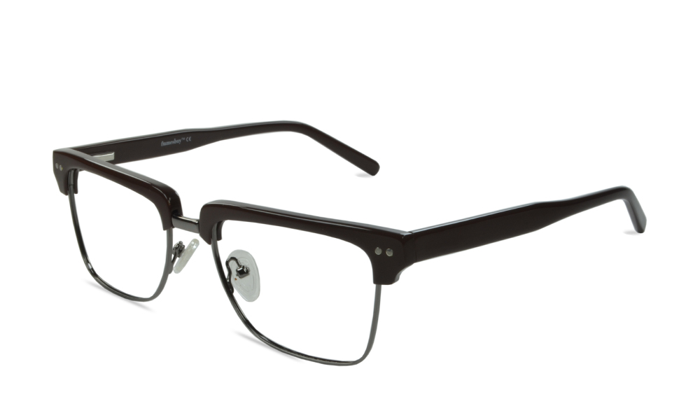 Way Out Rectangle Brown Full Rim Eyeglasses