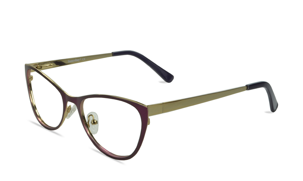 Crocket Cat Eye Maroon Full Rim Eyeglasses