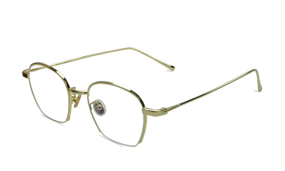 Martian Square Gold Full Rim Eyeglasses