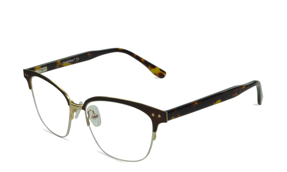 Chronicles Horn Brown Semi Rimless Eyeglasses