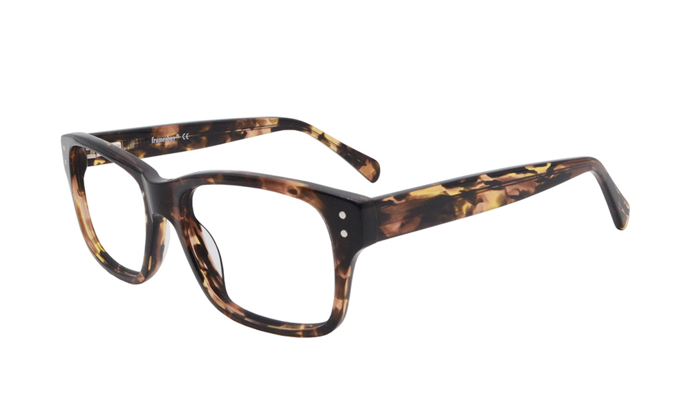 Browny Rectangle Tortoise Full Rim Eyeglasses