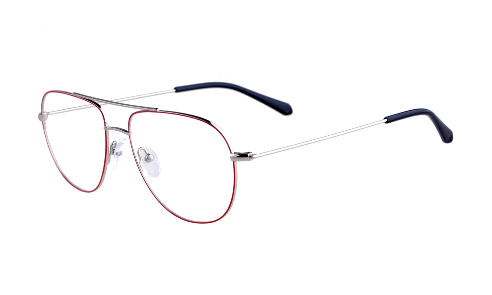 Afton Aviator Red Full Rim Eyeglasses