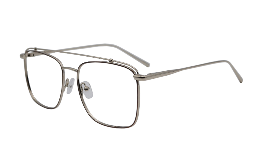 Uno Square Silver Full Rim Eyeglasses
