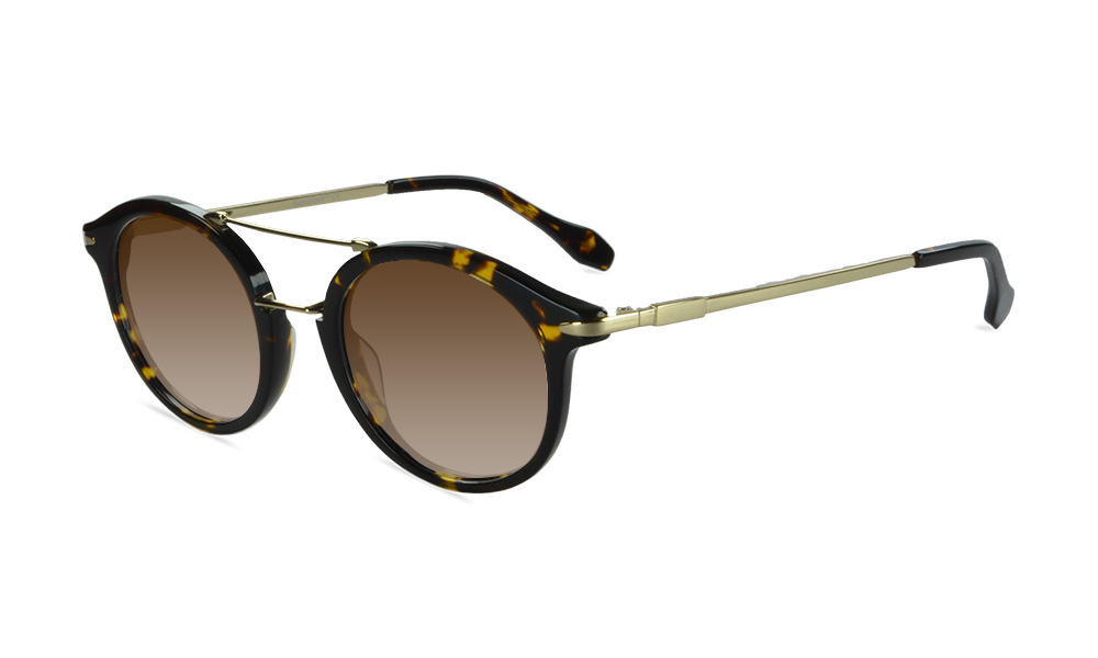 Truffle Round Black Full Rim Sunglasses