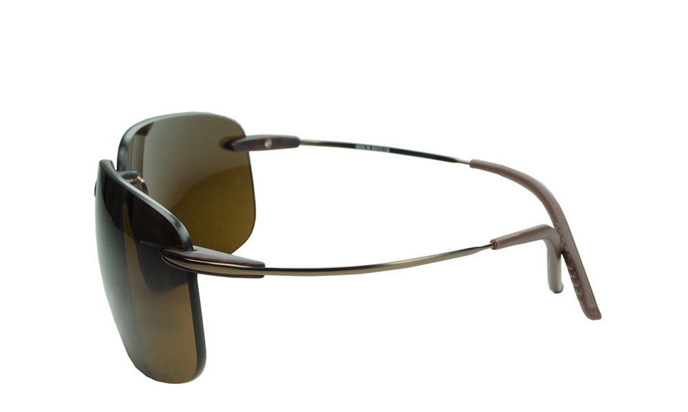 Brightest Star Rectangle Brown Rimless Sunglasses