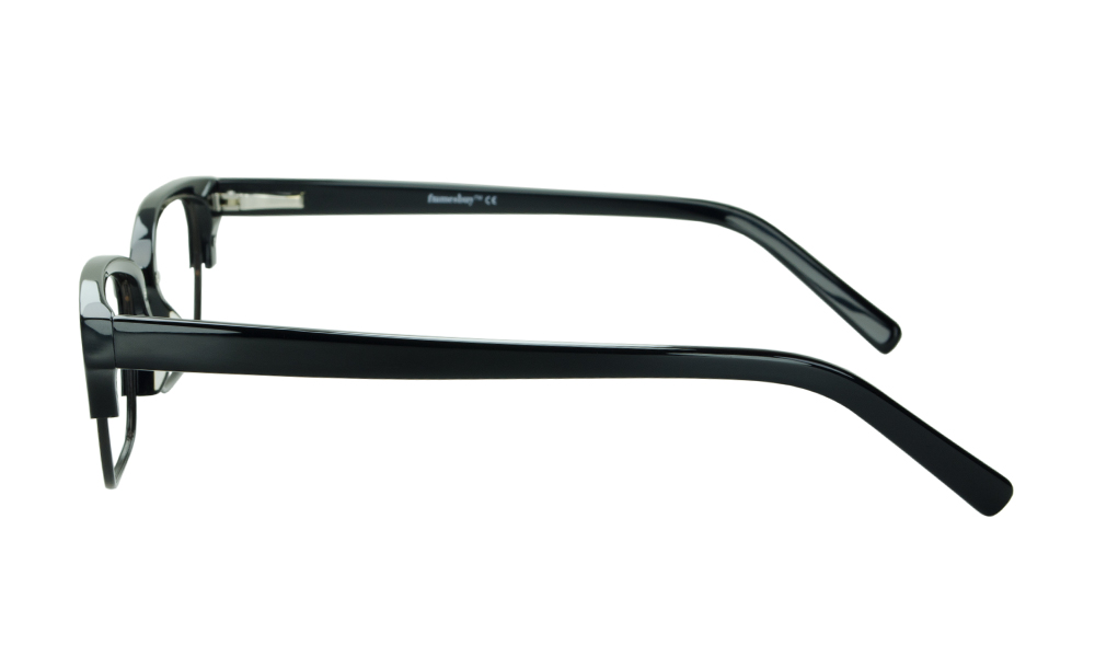 Victorian Rectangle Black Full Rim Eyeglasses