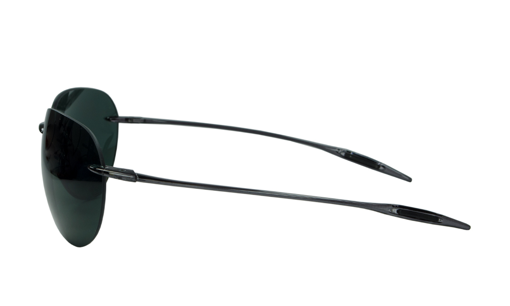Streak Oval Green Rimless Sunglasses