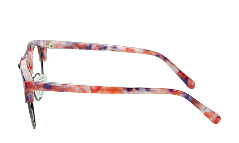 Rosy Round Floral Full Rim Eyeglasses