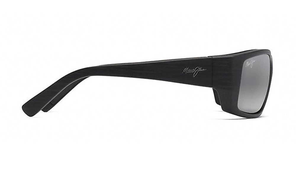 Maui Jim Wassup 02 Matt Black Rectangle Black Full Rim Sunglasses