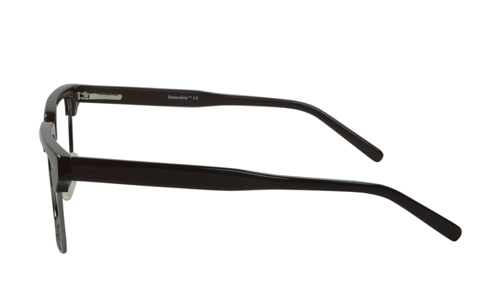 Way Out Rectangle Brown Full Rim Eyeglasses