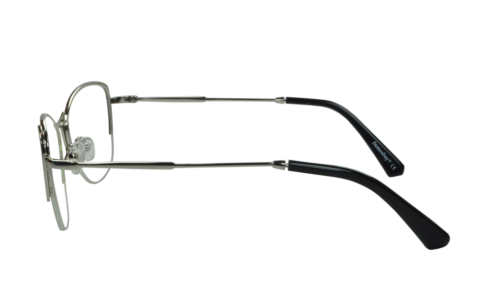 Rem - Stylish Black Oval Semi Rimless Metal Eyeglasses | Framesbuy