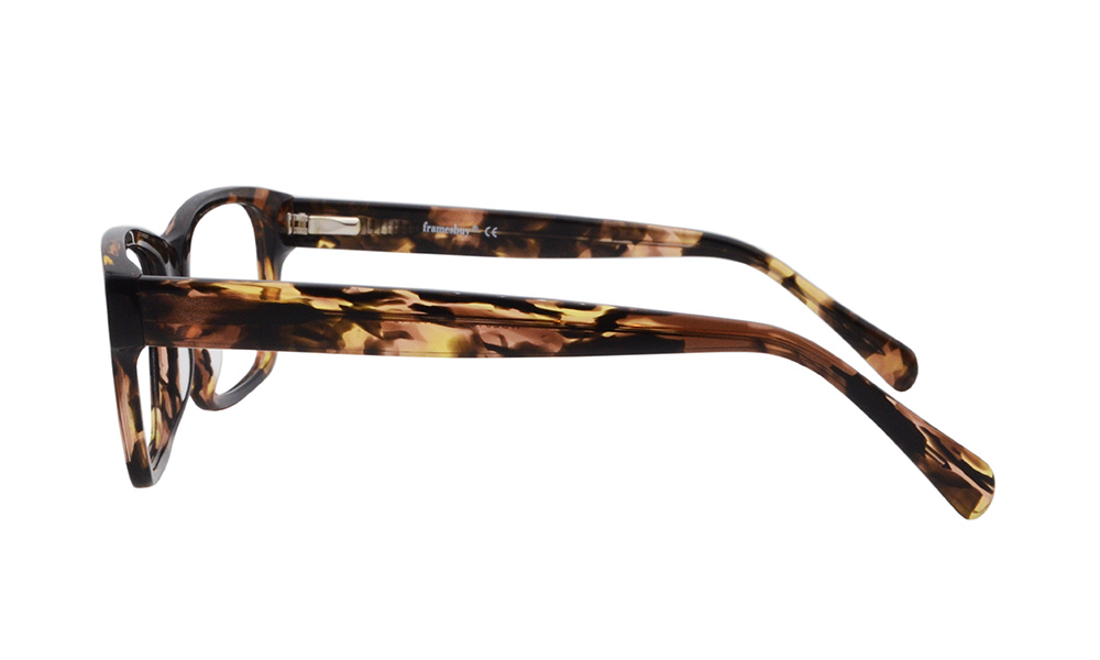 Browny Rectangle Tortoise Full Rim Eyeglasses