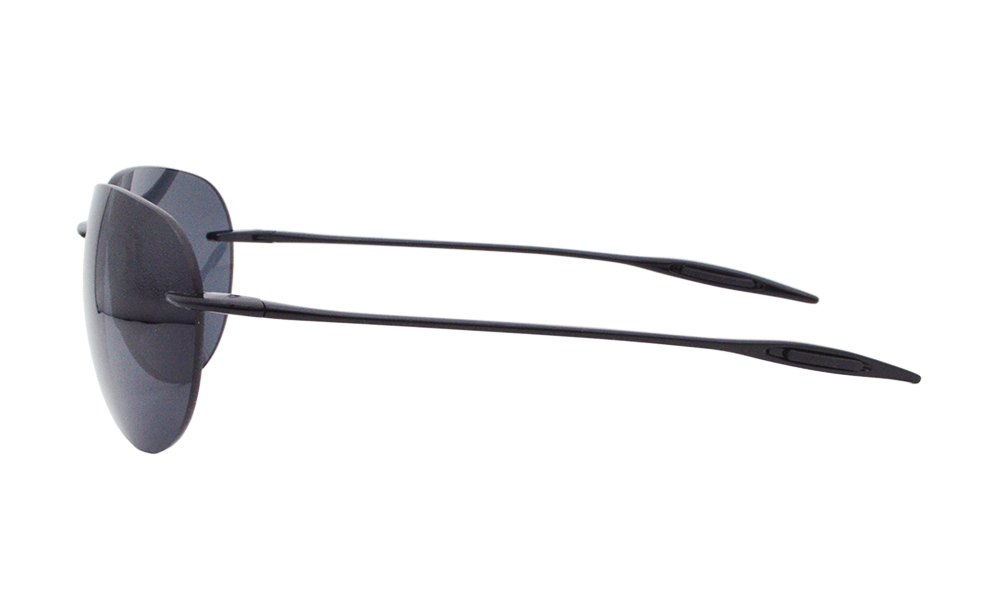 Streak Oval Black Rimless Sunglasses