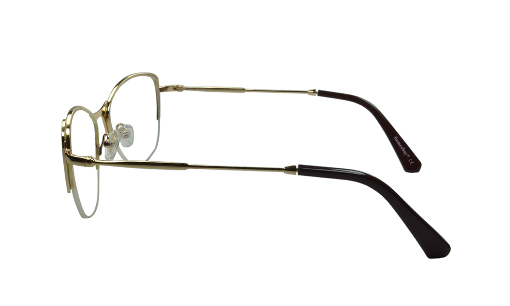 Blex Horn Red Semi Rimless Eyeglasses