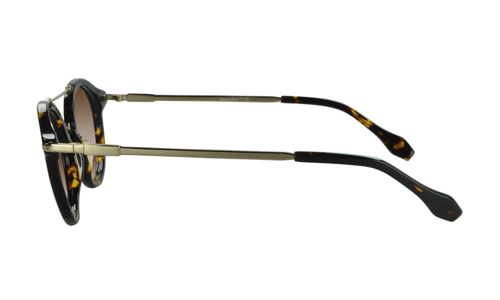 Truffle Round Black Full Rim Sunglasses