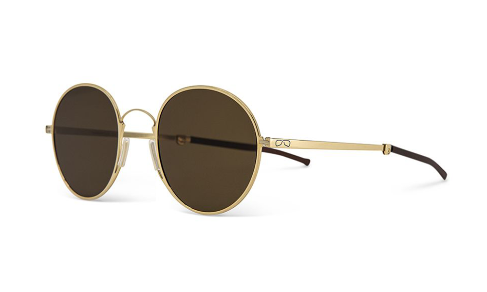 Suns Round Gold Frame with Brown Lens Round Gold Full Rim Sunglasses