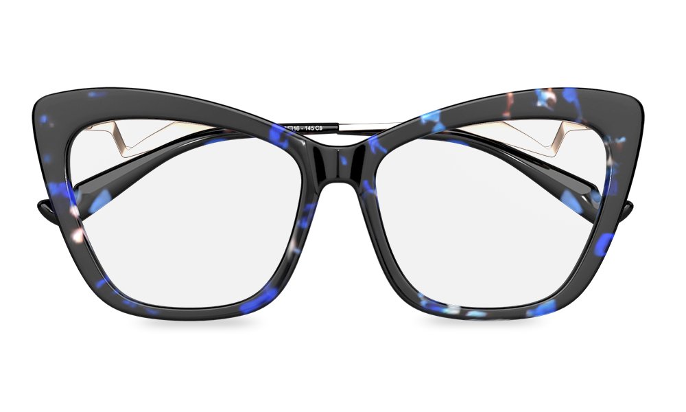Retro peeper Cat Eye Black Full Rim Eyeglasses