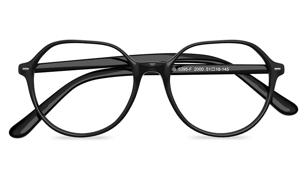 Caoimhe Geometric Black Full Rim Eyeglasses
