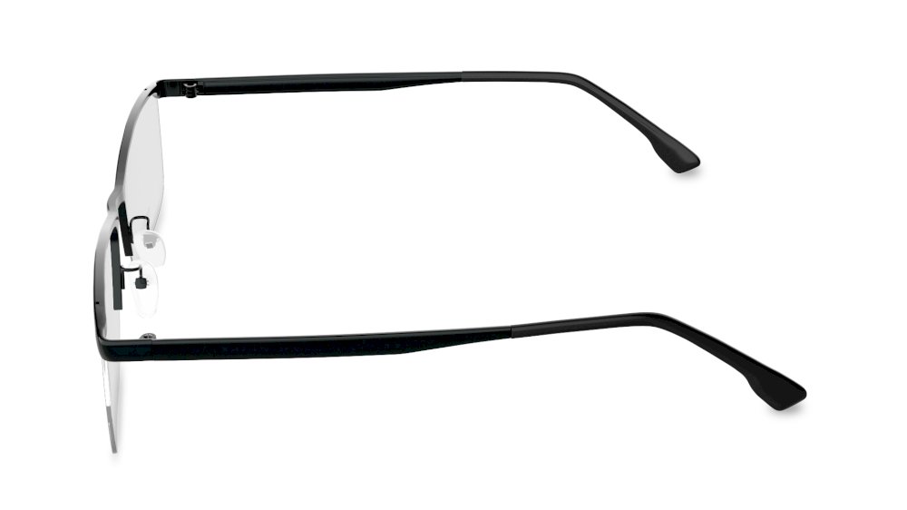Mezza Luna Rectangle Black Semi Rimless Eyeglasses