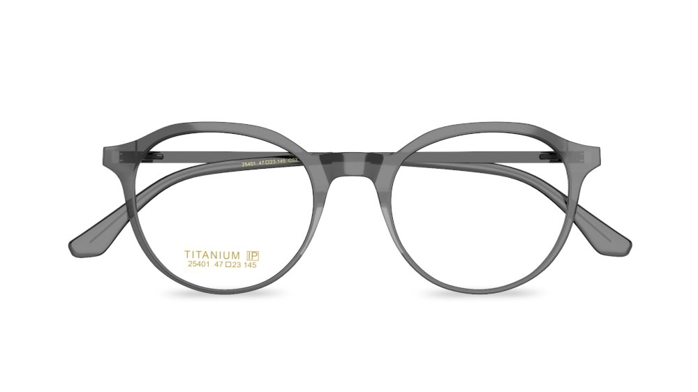 Forix Titanium Round Glasses Frame in Grey Framesbuy