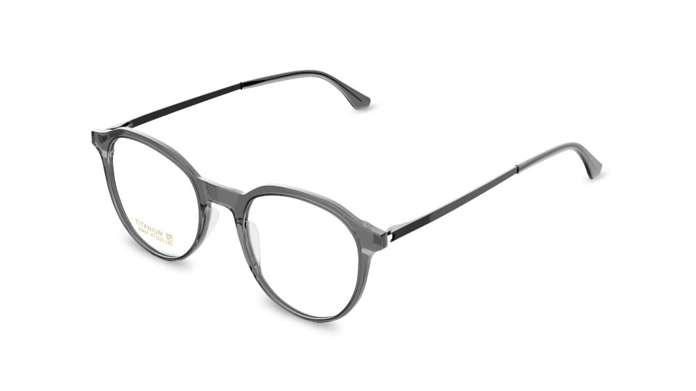 Forix Round Grey Full Rim Eyeglasses
