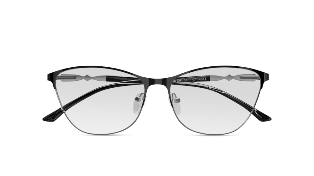 Auburn Cat Eye Black Full Rim Eyeglasses