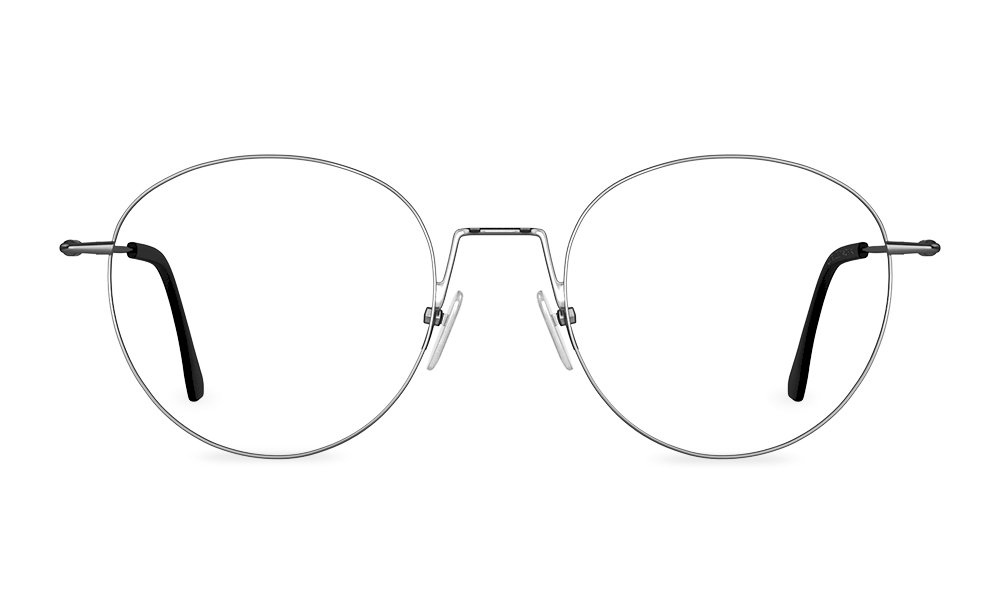 Golda Round Silver Full Rim Eyeglasses