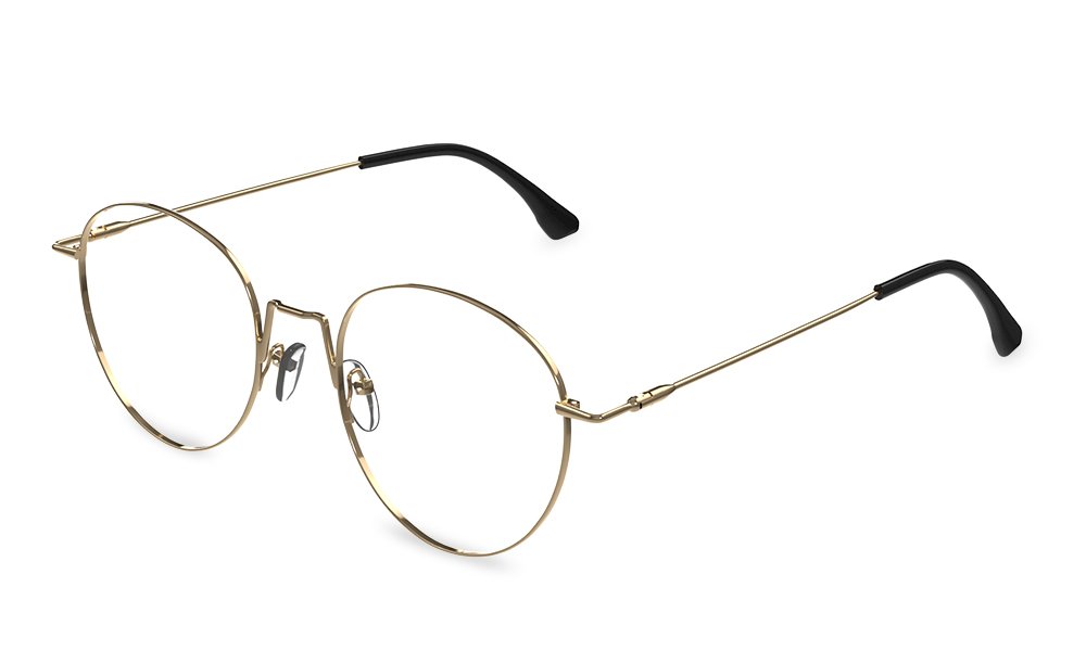 Golda Round Gold Full Rim Eyeglasses