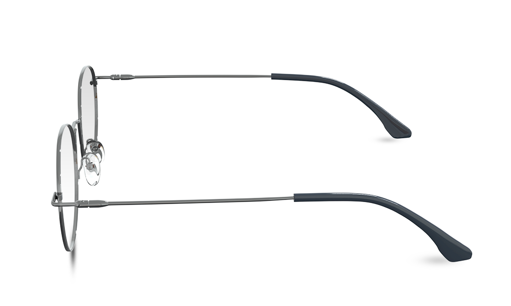 Golda Round Silver Full Rim Eyeglasses