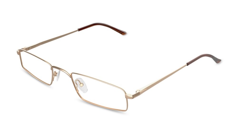Sterling Rectangle Gold Full Rim Eyeglasses