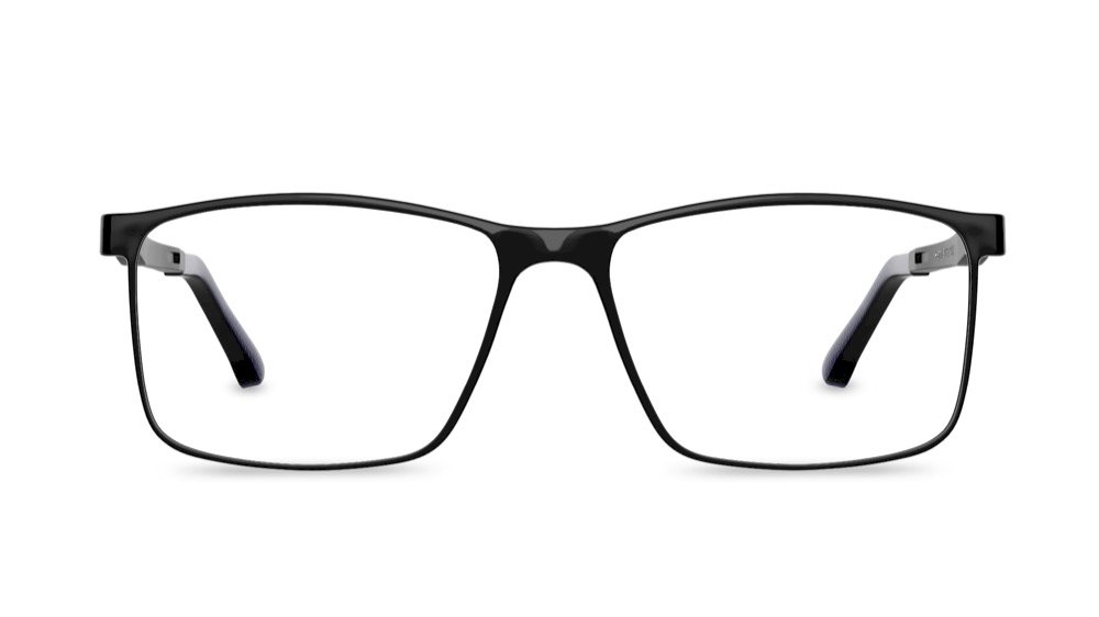 Hudson Rectangle Black Full Rim Eyeglasses