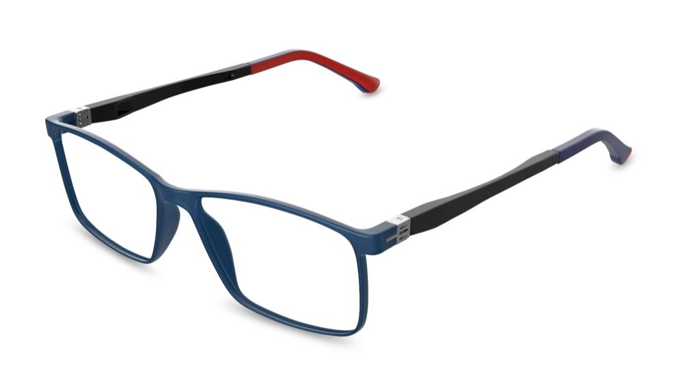 Hudson Rectangle Blue Full Rim Eyeglasses