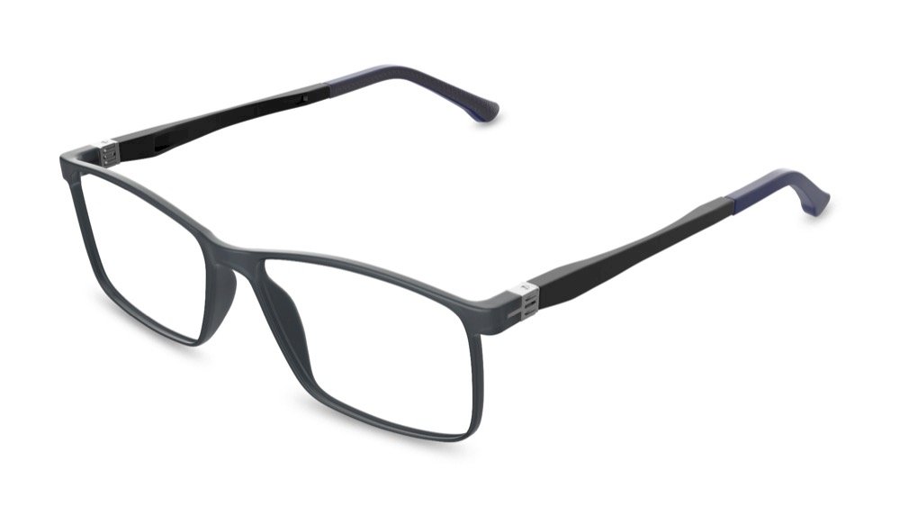 Hudson Rectangle Grey Full Rim Eyeglasses