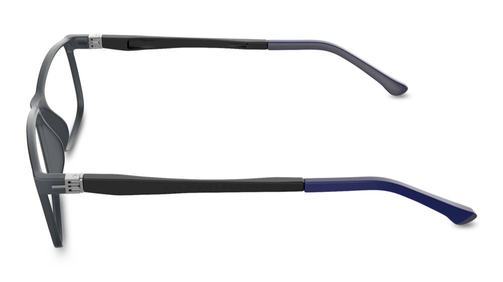 Hudson Rectangle Grey Full Rim Eyeglasses