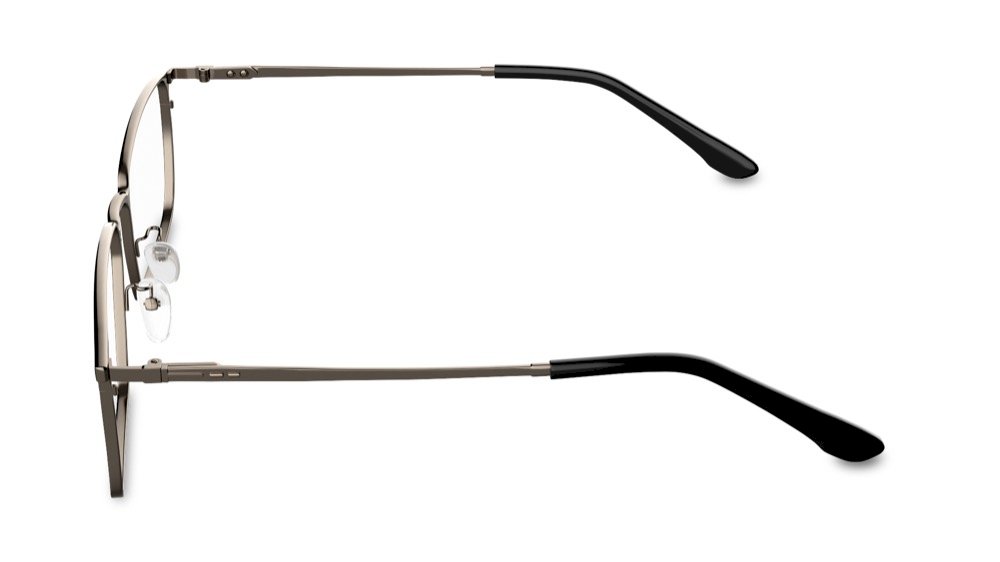 Titans - Big Titanium Rectangle Frame Glasses in Silver | Framesbuy