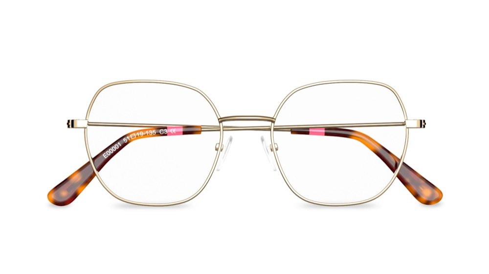 Beckett Geometric Gold Full Rim Eyeglasses