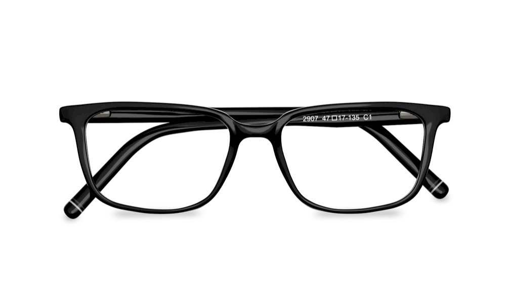 Colton Rectangle Black Full Rim Eyeglasses