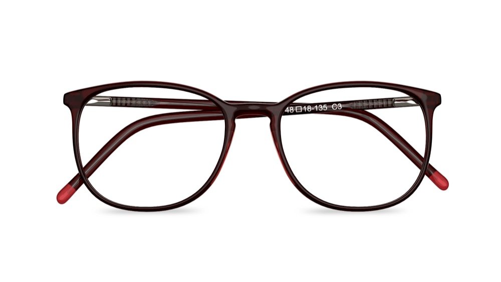 Harper Oval Red Full Rim Eyeglasses