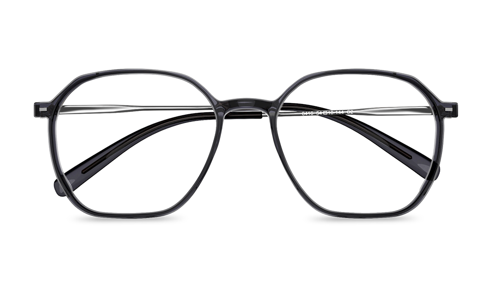Flex Geometric Grey Full Rim Eyeglasses