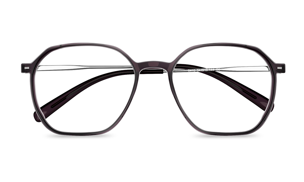 Flex Geometric Purple Full Rim Eyeglasses