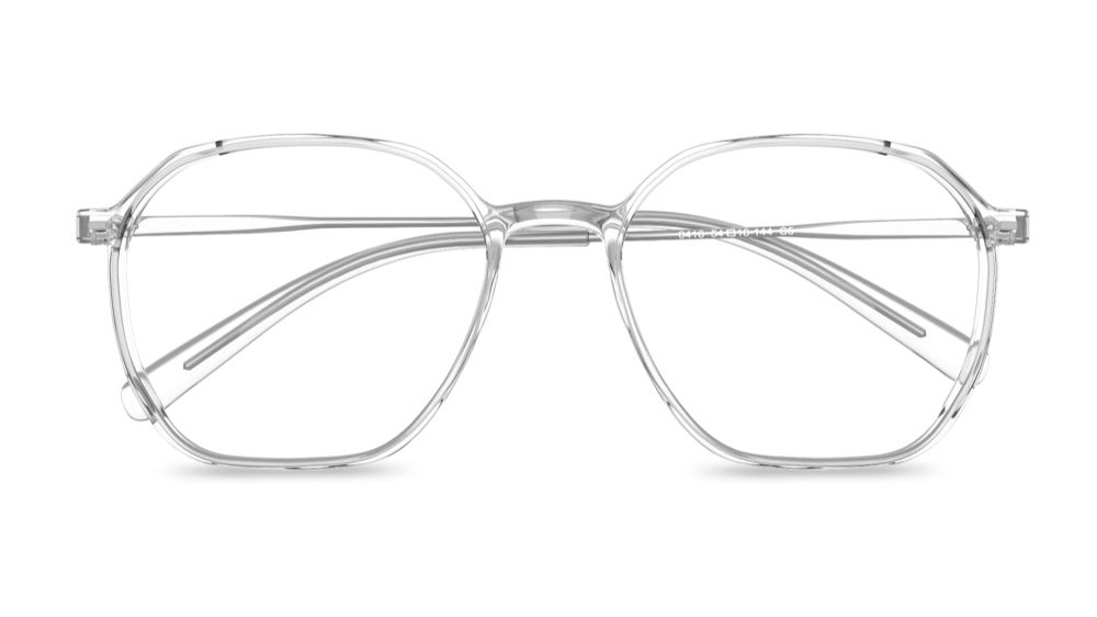 Flex Geometric Clear Full Rim Eyeglasses
