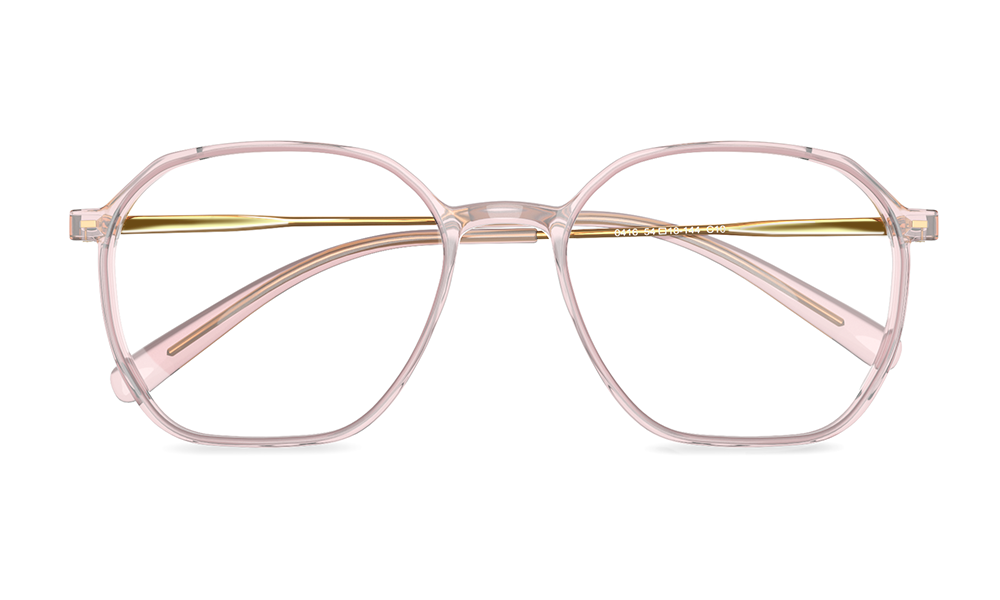 Flex Geometric Pink Full Rim Eyeglasses