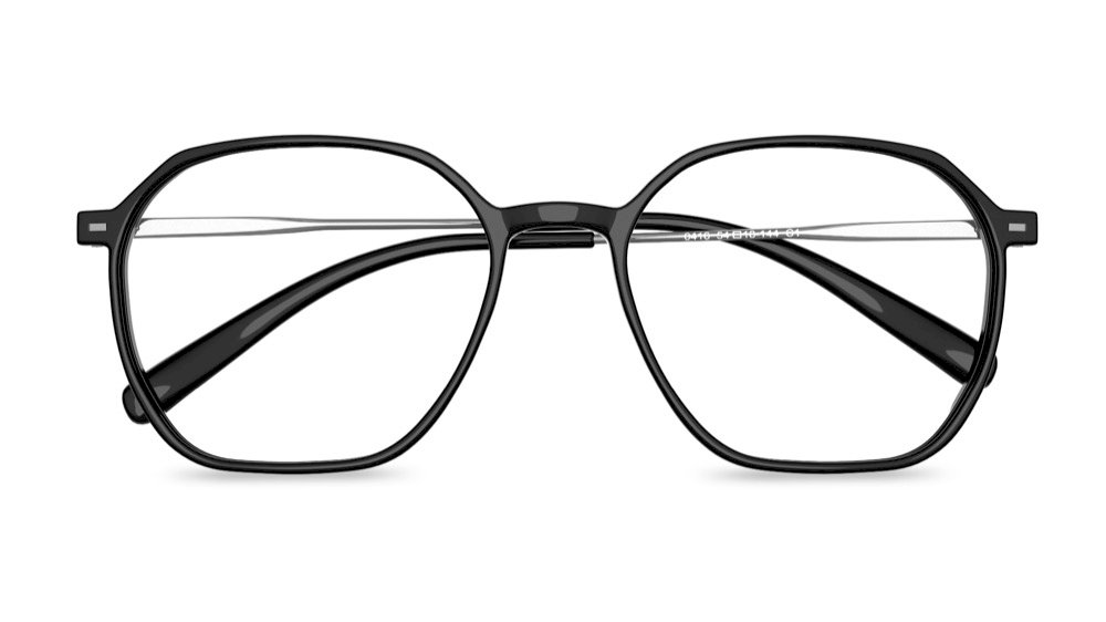 Flex Geometric Black Full Rim Eyeglasses