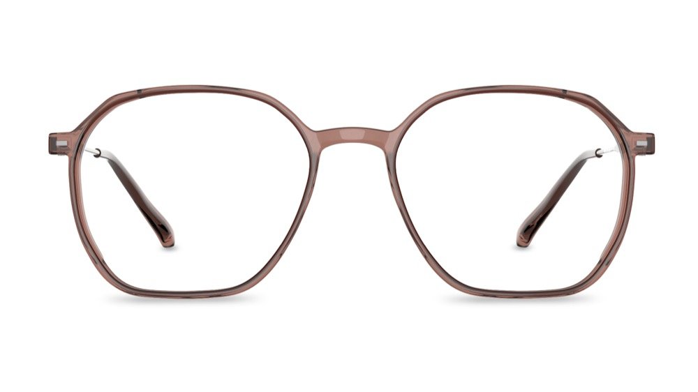 Flex Geometric Brown Full Rim Eyeglasses