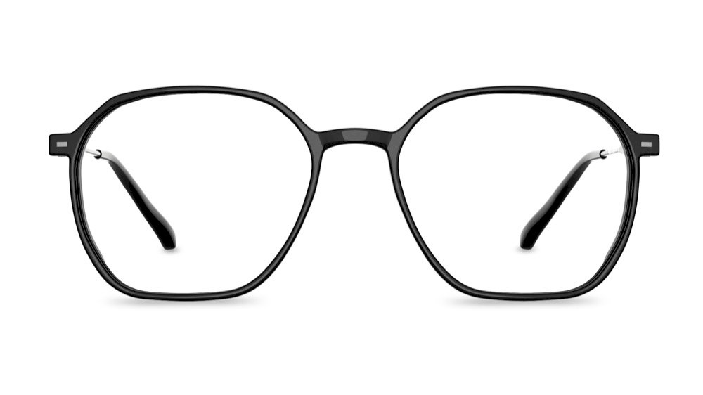 Flex Geometric Black Full Rim Eyeglasses