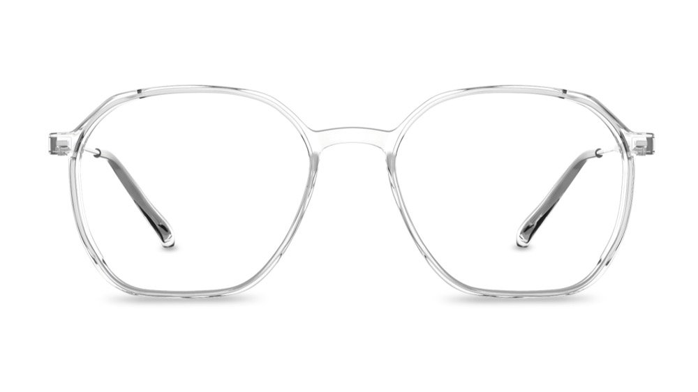 Flex Geometric Clear Full Rim Eyeglasses