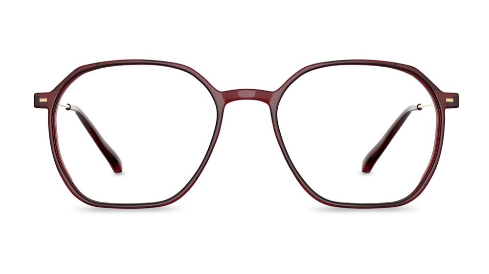 Flex Geometric Red Full Rim Eyeglasses
