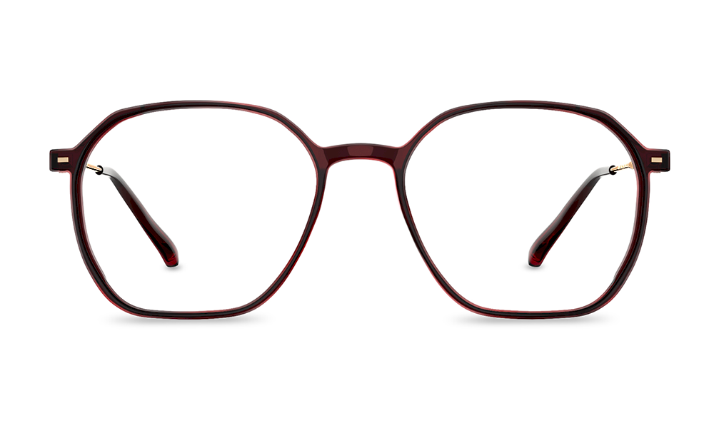 Flex Geometric Red Full Rim Eyeglasses